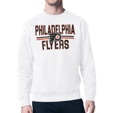 Philadelphia Flyers Starter Mesh Look Team Name Logo Pullover Sweatshirt - White - NHL