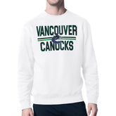 Vancouver Canucks Starter Mesh Look Team Name Logo Pullover Sweatshirt - White - NHL