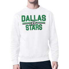 Dallas Stars Starter Mesh Look Team Name Logo Pullover Sweatshirt - White - NHL
