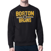 Boston Bruins Starter Mesh Look Team Name Logo Pullover Sweatshirt - Black - NHL