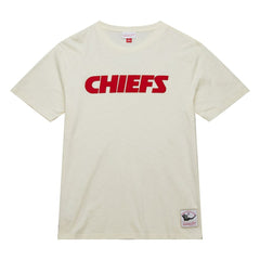 Kansas City Chiefs Vintage Logo Heritage Slub T-Shirt Cream | Mitchell & Ness