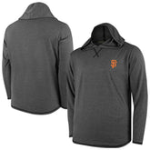 San Francisco Giants Butter Stripe Tri-Blend Long Sleeve Hoodie T-Shirt - Black Hoodies - MLB