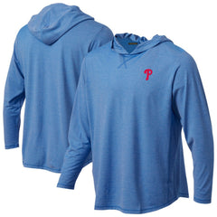 Philadelphia Phillies Butter Stripe Tri-Blend Long Sleeve Hoodie T-Shirt - Royal Hoodies - MLB