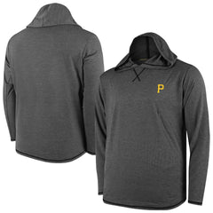 Pittsburgh Pirates Butter Stripe Tri-Blend Long Sleeve Hoodie T-Shirt - Black Hoodies - MLB
