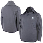 Tampa Bay Rays Butter Stripe Tri-Blend Long Sleeve Hoodie T-Shirt - Navy Hoodies - MLB