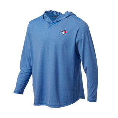 Toronto Blue Jays Butter Stripe Tri-Blend Long Sleeve Hoodie T-Shirt - Royal Hoodies - MLB