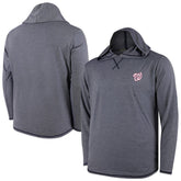 Washington Nationals Butter Stripe Tri-Blend Long Sleeve Hoodie T-Shirt - Navy Hoodies - MLB
