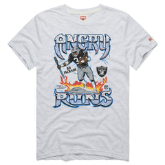 Bo Jackson Las Vegas Raiders Homage Unisex Retro Angry Runs Tri-Blend T-Shirt Ash | NFL
