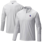Philadelphia Phillies Columbia Terminal Tackle Raglan Omni-Shade Quarter-Zip Pullover Top - MLB