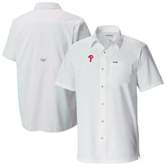 Philadelphia Phillies Columbia Slack Tide Omni-Wick Button-Up Camp Shirt - MLB