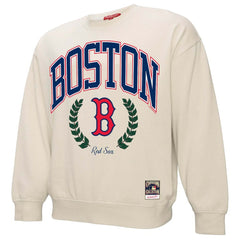 Boston Red Sox Mitchell & Ness Women's Cooperstown Collection Laurel Pullover Sweatshirt - MLB