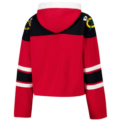 Chicago Blackhawks '47 Women's Cropped Superior Lacer Pullover Hoodie - Red - NHL