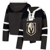 Vegas Golden Knights '47 Women's Cropped Superior Lacer Pullover Hoodie - Charcoal - NHL
