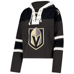 Vegas Golden Knights '47 Women's Cropped Superior Lacer Pullover Hoodie - Charcoal - NHL