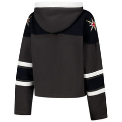 Vegas Golden Knights '47 Women's Cropped Superior Lacer Pullover Hoodie - Charcoal - NHL