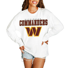Washington Commanders Gameday Couture Women's Big Goals Oversized Long Sleeve T-Shirt White | NFL