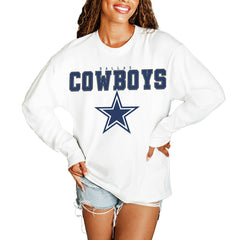 Dallas Cowboys Gameday Couture Women's Big Goals Oversized Long Sleeve T-Shirt White | NFL