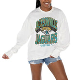 Jacksonville Jaguars Gameday Couture Women's Time Out Oversized Long Sleeve T-Shirt White | NFL