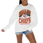 Kansas City Chiefs Gameday Couture Women's Time Out Oversized Long Sleeve T-Shirt White | NFL