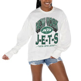 New York Jets Gameday Couture Women's Time Out Oversized Long Sleeve T-Shirt White | NFL