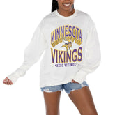 Minnesota Vikings Gameday Couture Women's Time Out Oversized Long Sleeve T-Shirt White | NFL