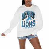 Detroit Lions Gameday Couture Women's Time Out Oversized Long Sleeve T-Shirt White | NFL