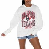 Houston Texans Gameday Couture Women's Time Out Oversized Long Sleeve T-Shirt White | NFL