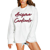 Arizona Cardinals Gameday Couture Women's Classic Comeback Oversized Long Sleeve T-Shirt White | NFL