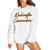Washington Commanders Gameday Couture Women's Classic Comeback Oversized Long Sleeve T-Shirt White | NFL