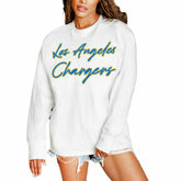 Los Angeles Chargers Gameday Couture Women's Classic Comeback Oversized Long Sleeve T-Shirt White | NFL