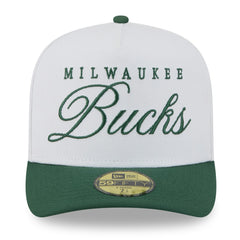 Milwaukee Bucks 2025 NBA Draft A-Frame 59FIFTY Fitted Hat White/Hunter Green - NBA