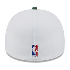 Milwaukee Bucks 2025 NBA Draft A-Frame 59FIFTY Fitted Hat White/Hunter Green - NBA