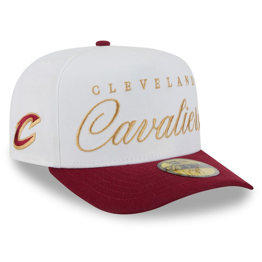 Cleveland Cavaliers 2025 NBA Draft A-Frame 59FIFTY Fitted Hat White/Wine - NBA