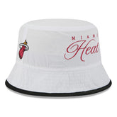 Miami Heat 2025 NBA Draft Nylon Bucket Hat White/Black - NBA