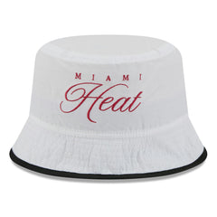 Miami Heat 2025 NBA Draft Nylon Bucket Hat White/Black - NBA