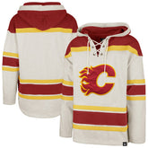 Calgary Flames '47 Rockaway Lacer Pullover Hoodie - Oatmeal - NHL