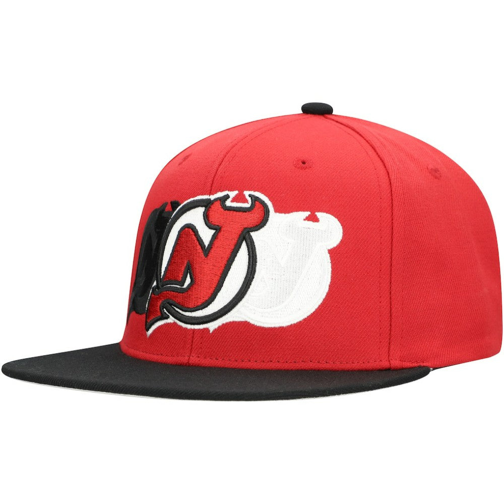 New Jersey Devils Mitchell & Ness Soul Triple Up Snapback Hat - Red - NHL