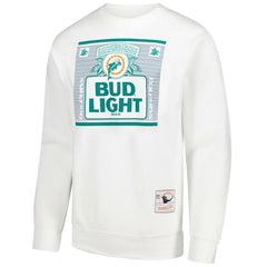 Miami Dolphins x Bud Light The Crest Pullover Sweatshirt White | Mitchell & Ness