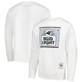 Carolina Panthers x Bud Light The Crest Pullover Sweatshirt White | Mitchell & Ness