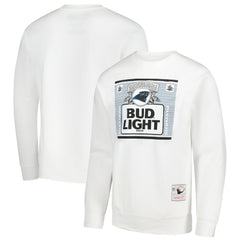 Carolina Panthers x Bud Light The Crest Pullover Sweatshirt White | Mitchell & Ness