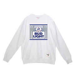 New England Patriots x Bud Light The Crest Pullover Sweatshirt White | Mitchell & Ness