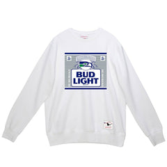 Seattle Seahawks x Bud Light The Crest Pullover Sweatshirt White | Mitchell & Ness