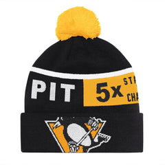 Pittsburgh Penguins Starter Chyron Commemorative Cuffed Knit Hat with Pom - Black - NHL