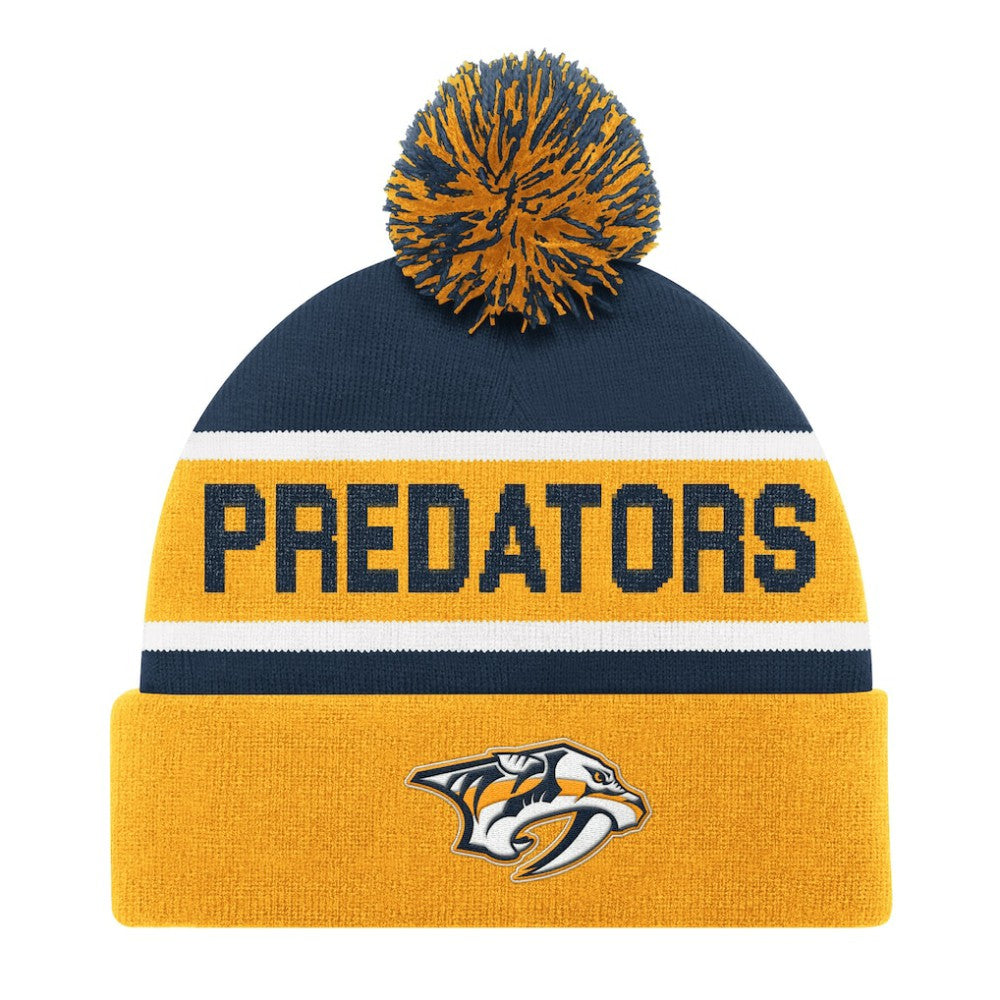 Nashville Predators Starter Cuffed Knit Hat with Pom - Gold - NHL