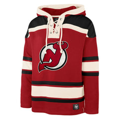 Jack Hughes New Jersey Devils '47 Big & Tall Lace-up Pullover Hoodie - Red - NHL