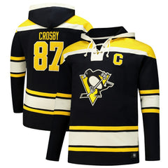 Sidney Crosby Pittsburgh Penguins '47 Big & Tall Lace-up Pullover Hoodie - Black - NHL