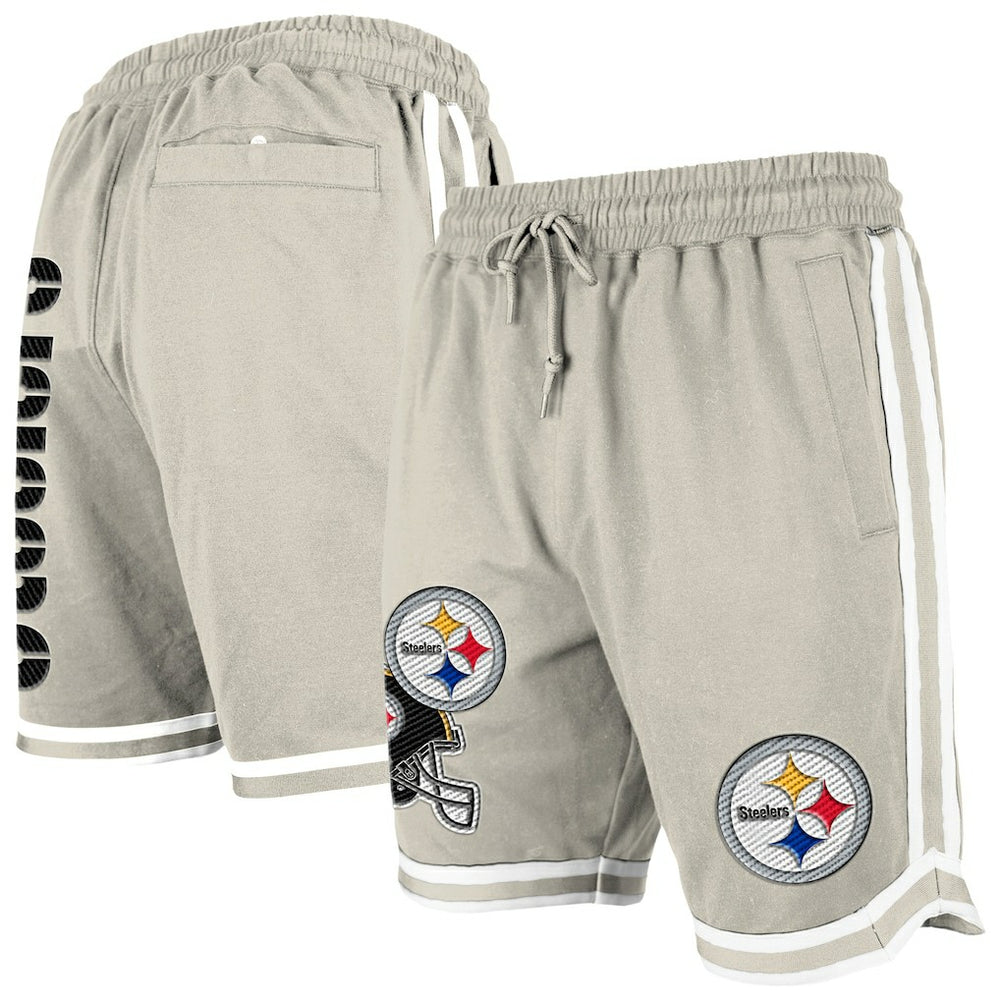Pittsburgh Steelers New Era Stone Multi Patch Shorts Light Beige | NFL