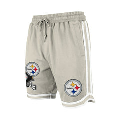 Pittsburgh Steelers New Era Stone Multi Patch Shorts Light Beige | NFL