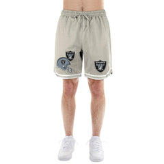Las Vegas Raiders New Era Stone Multi Patch Shorts Light Beige | NFL