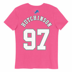 Aidan Hutchinson Detroit Lions Girls Youth Player Name & Number T-Shirt Pink | NFL